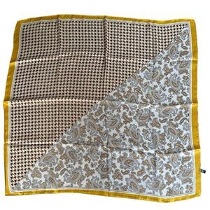 NWT Vanlinker women’s 27.5 inches silky headscarf yellow bird check paisley